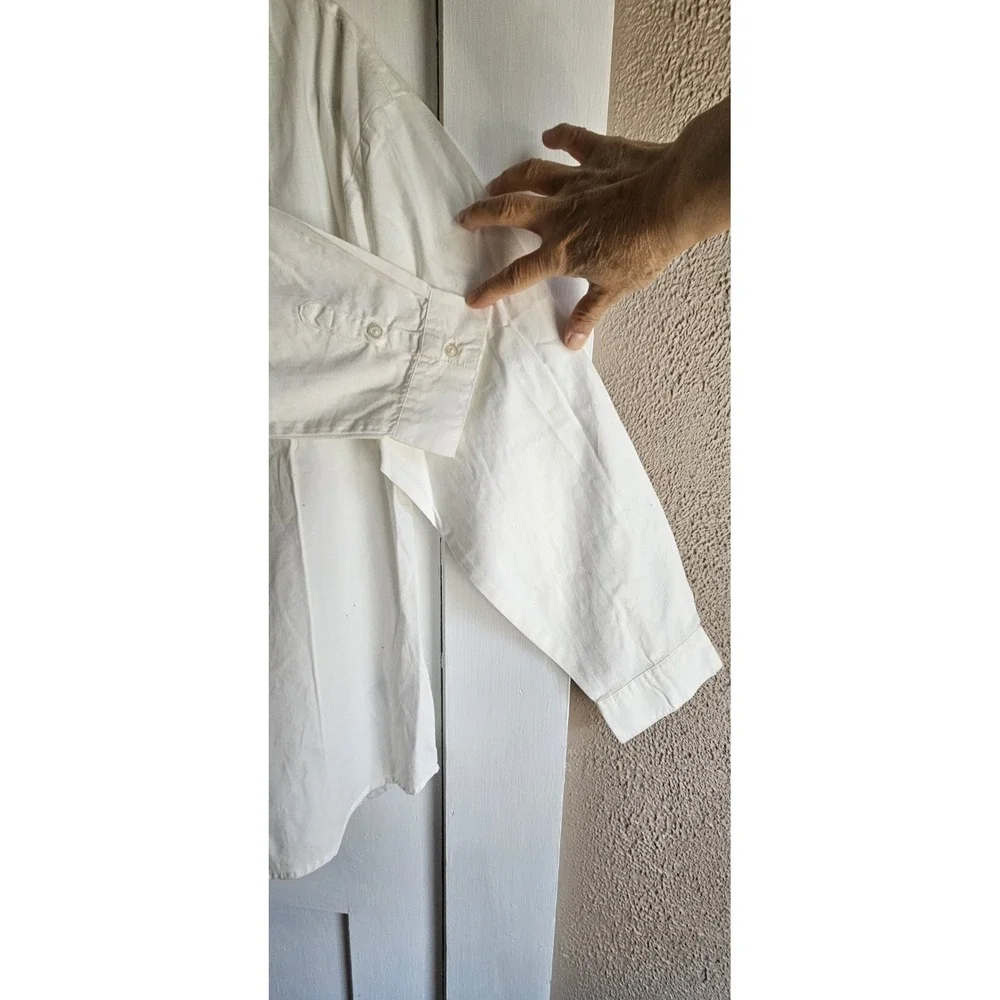 NWT GAP TEEN Organic grown cotton white long sleeve button shirt Sz XXL (14-16)